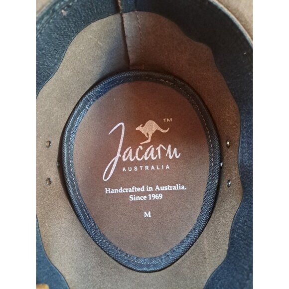 Jacaru Summer Breeze Australia Hat Brown Suede Leather Men’s Medium Outback New - Picture 2 of 2